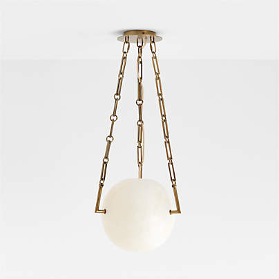 Atlas Alabaster Globe Pendant Light