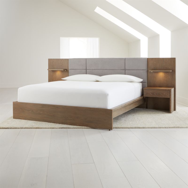 Atlas King Bed with Panel Nightstands + Reviews | Crate and Barrel