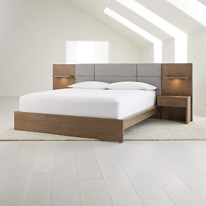 Atlas King Bed With Panel Nightstands, All In One King Size Bed