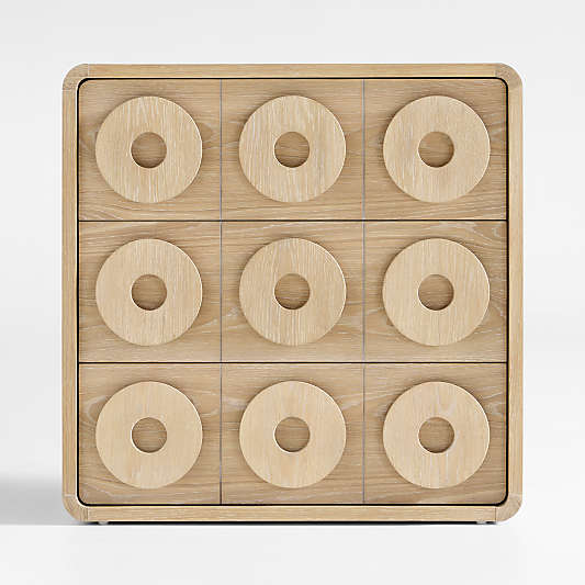 Atlas 34" Natural Oak Wood Narrow 3-Drawer Kids Dresser