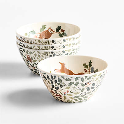 Autumn Melamine Kids Bowls Set of 4