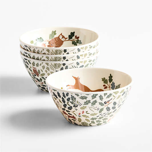 Autumn Melamine Kids Bowls Set of 4