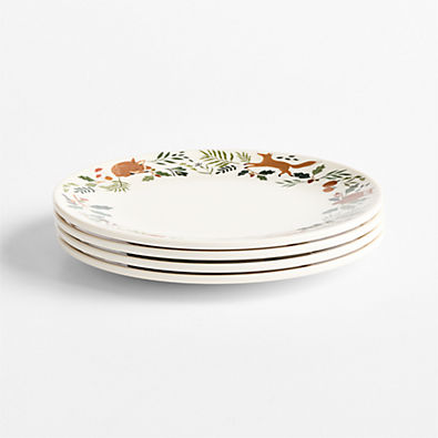 View Autumn Melamine Kids Dinner Plates, Set of 4 details