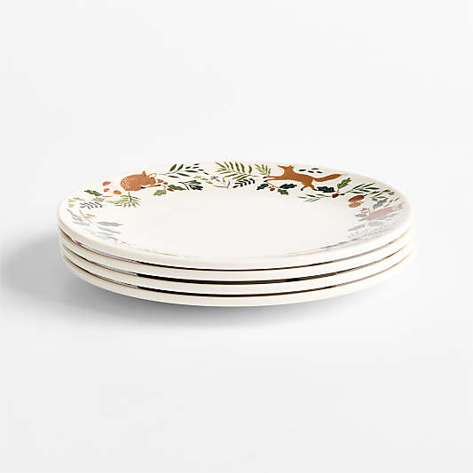 Autumn Melamine Kids Dinner Plates, Set of 4