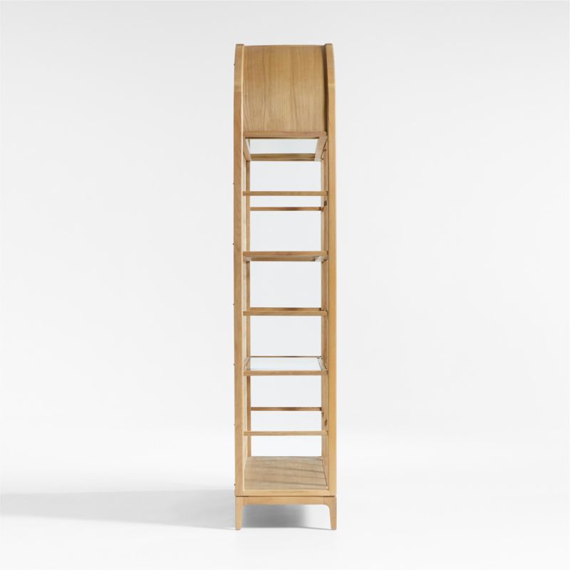 Atrium White Oak and Rattan 4-Shelf Lighted Storage Cabinet - image 8 of 12