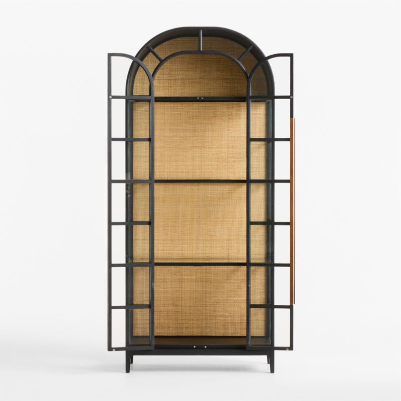 Atrium 37" Black Wood and Glass Storage Display Cabinet - image 1 of 5