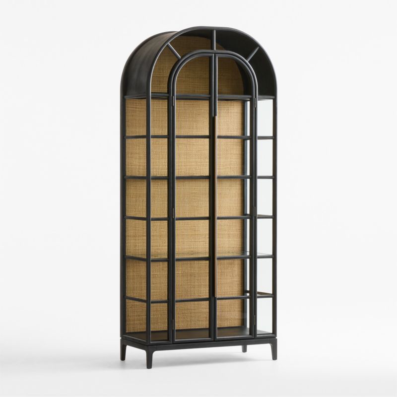 Atrium 37" Black Wood and Glass Storage Display Cabinet - image 2 of 5