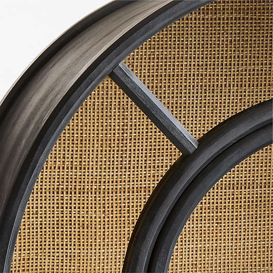Atrium 37" Black Wood and Glass Storage Display Cabinet