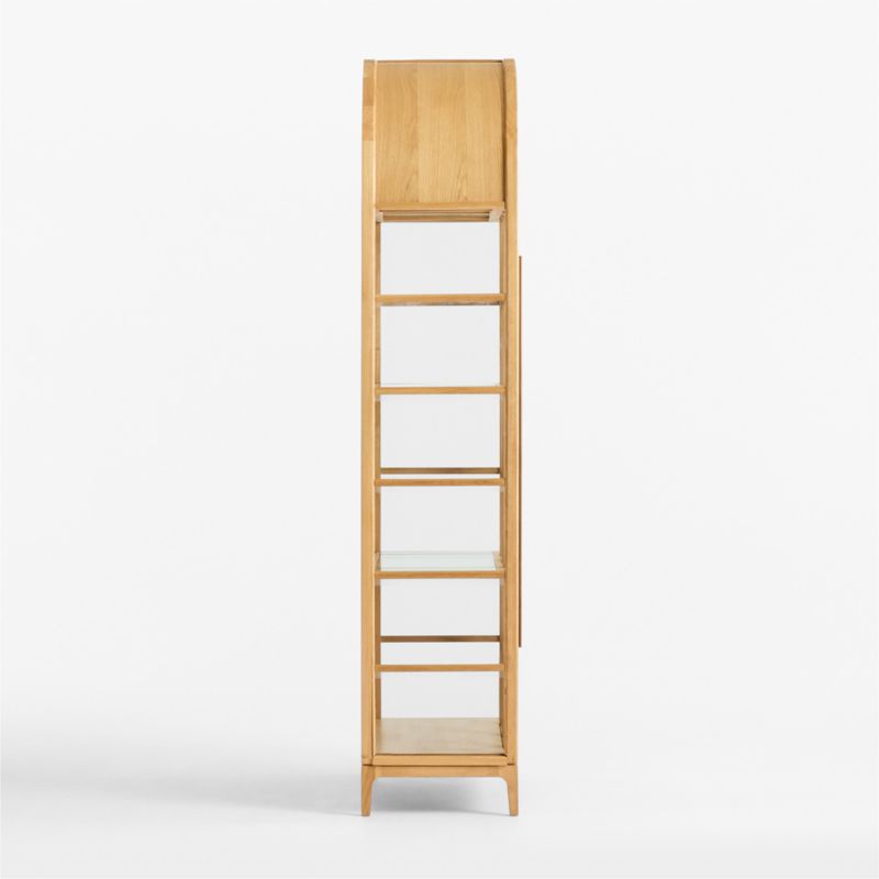 Atrium 37" White Oak and Glass Storage Display Cabinet - image 4 of 7