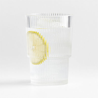 View Atwell 16-Oz. Acrylic Stackable Ribbed Highball Glass details