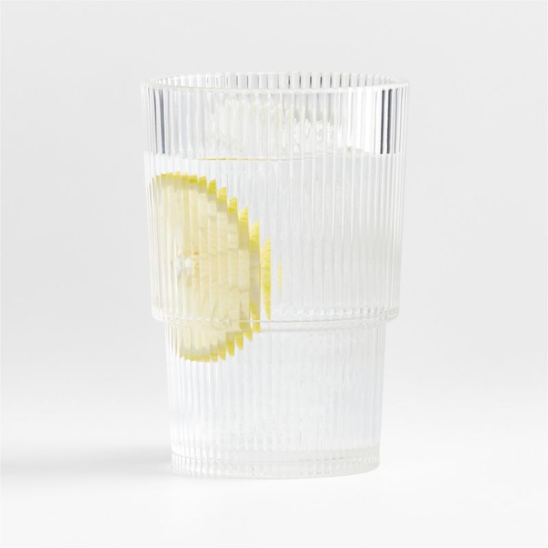 Atwell 16-Oz. Acrylic Stackable Ribbed Highball Glass