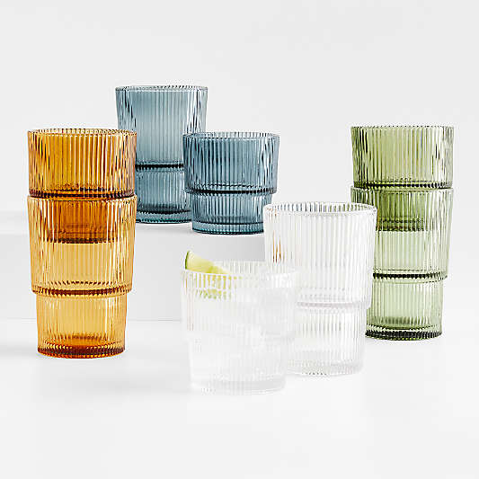 Atwell Stackable Ribbed Glasses