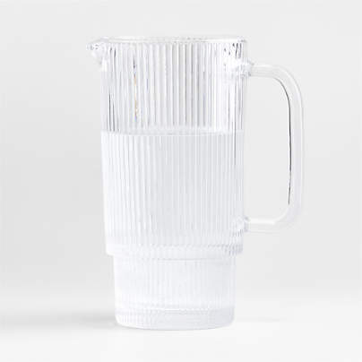 Atwell Ribbed Glass Pitcher