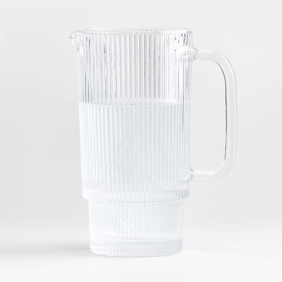 Atwell Ribbed Glass Pitcher + Reviews | Crate & Barrel