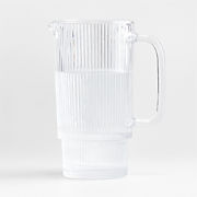 Atwell Ribbed Glass Pitcher