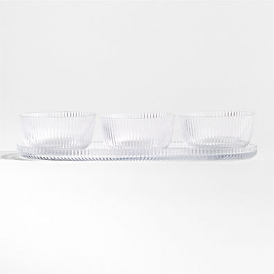 View Atwell Glass Tray with Bowl Trio details