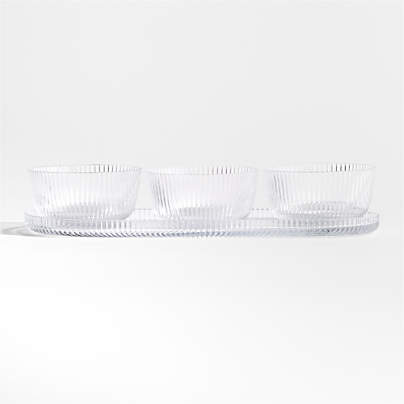Atwell Glass Tray with Bowl Trio