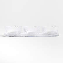 Atwell Glass Tray with Bowl Trio + Reviews | Crate & Barrel