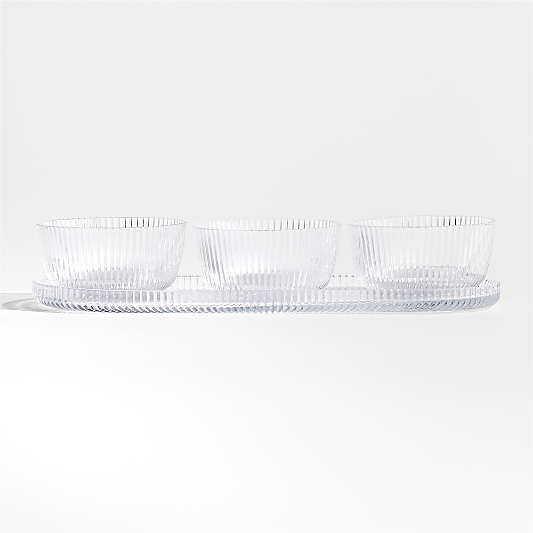 Atwell Glass Tray with Bowl Trio