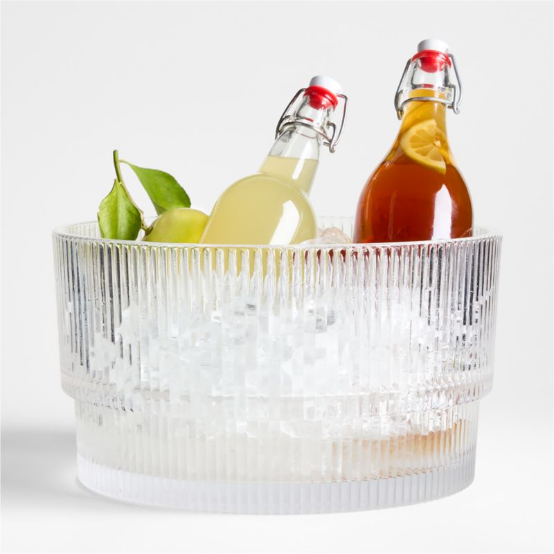 Atwell Ribbed Glass Beverage Tub - image 0 of 3