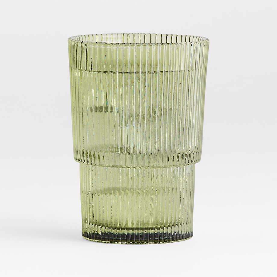 Atwell Moss Green Stackable Highball Glass + Reviews | Crate & Barrel