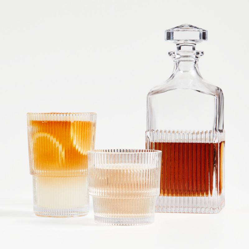 Atwell Stackable Ribbed Double Old-Fashioned Glass