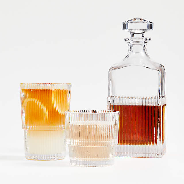 Atwell Stackable Textured Ribbed Drink Glasses