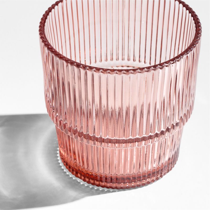 Atwell 11-oz. Spring Pink Stackable Ribbed Double Old-Fashioned Glass - image 2 of 5