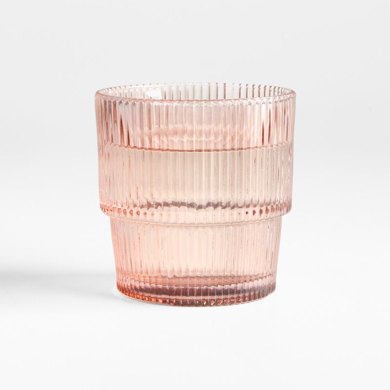 Atwell 11-oz. Spring Pink Stackable Ribbed Double Old-Fashioned Glass - image 0 of 5