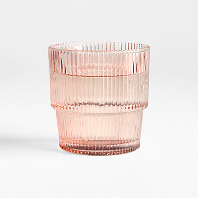 View Atwell 11-oz. Spring Pink Stackable Ribbed Double Old-Fashioned Glass details