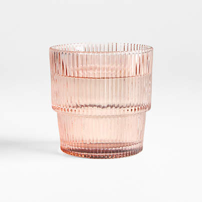 Atwell 11-oz. Spring Pink Stackable Ribbed Double Old-Fashioned Glass