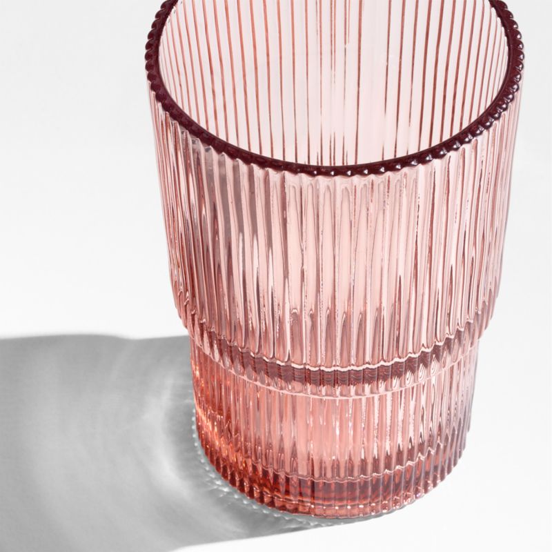 Atwell 11-oz. Spring Pink Stackable Ribbed Double Old-Fashioned Glass - image 4 of 5