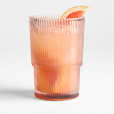 View Atwell 16-oz. Spring Pink Stackable Ribbed Highball Glass details