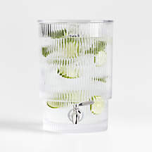 Atwell 1.7-Gallon Ribbed Glass Drink Dispenser + Reviews | Crate & Barrel