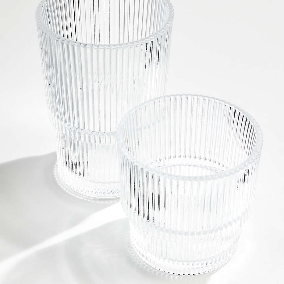 HEAVY DRINKING GLASSES, RIBBED SIDES - McLaughlin Auctioneers, LLC