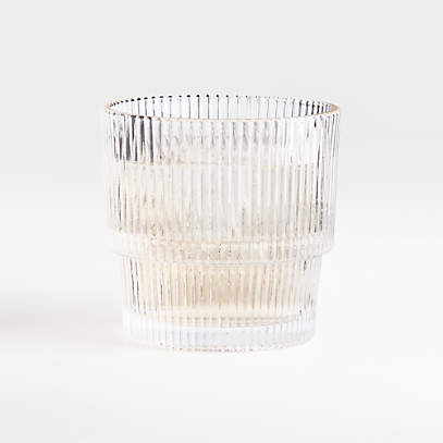 Atwell Stackable Textured Ribbed Double Old-Fashioned Glass + Reviews | Crate & Barrel