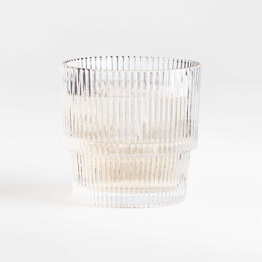 Atwell Stackable Textured Ribbed Double Old-Fashioned Glass | Crate & Barrel
