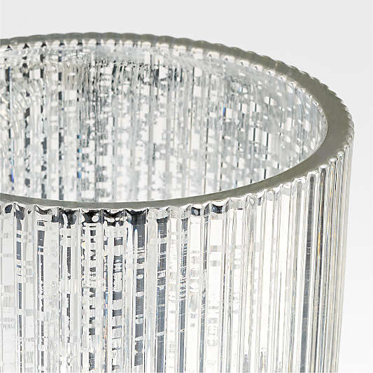 Atwell Small Silver Mercury Glass Hurricane Candle Holder 4.5"