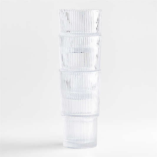 Atwell 18-Oz. Tall Stackable Ribbed Glass