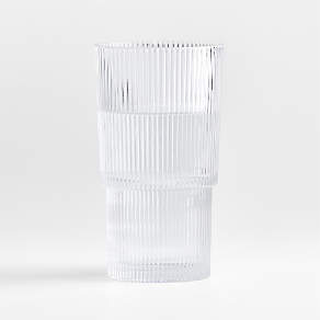 Atwell Stackable Textured Ribbed Drink Glasses