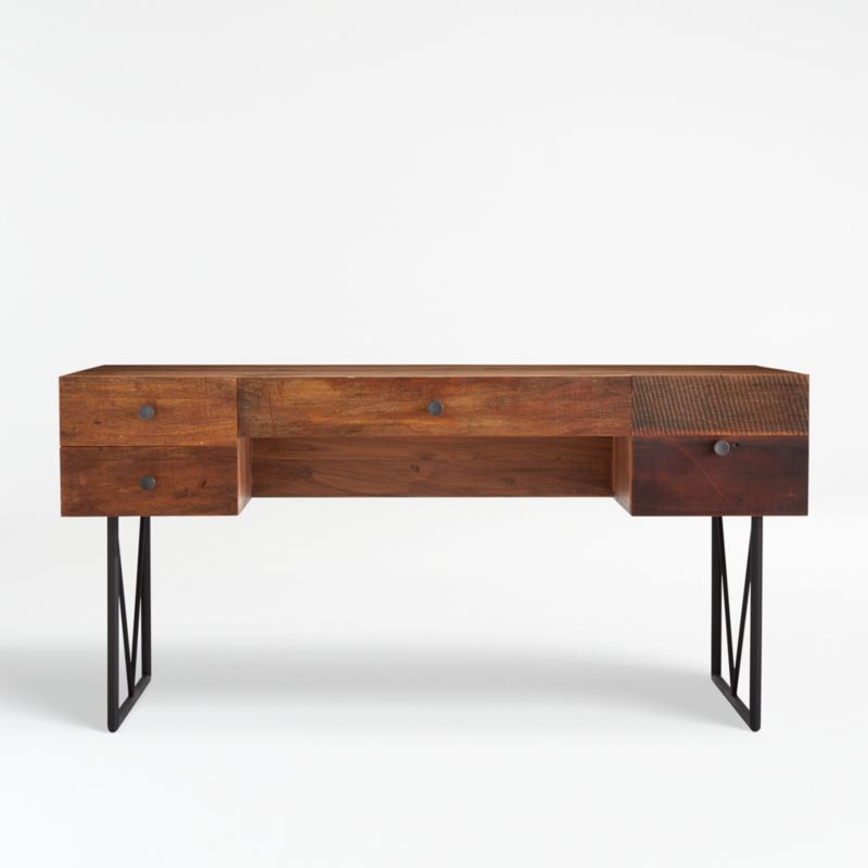 Atwood Reclaimed Wood Desk + Reviews Crate and Barrel