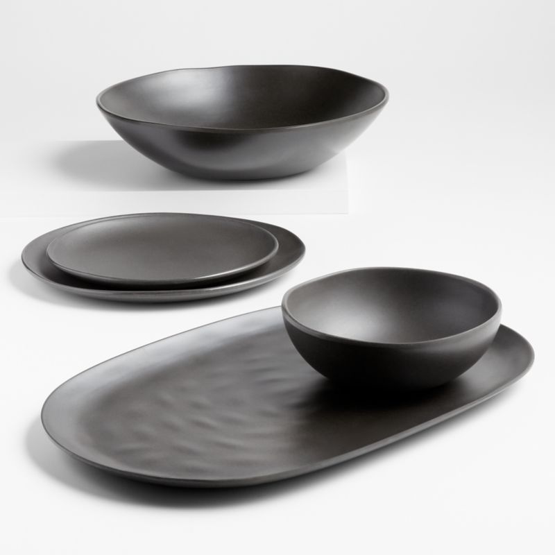 Audley Dark Grey Bamboo Melamine Serving Platter - image 5 of 6