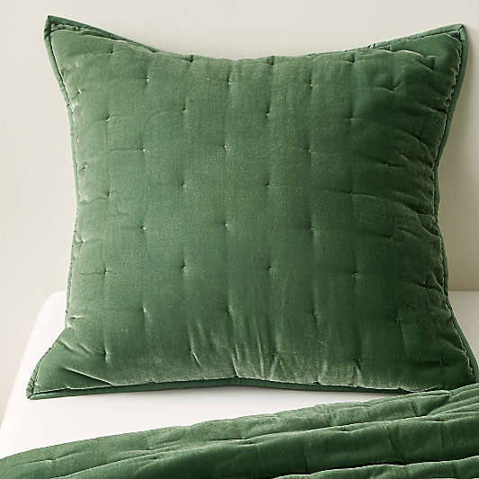 Audra Green Velvet Euro Sham