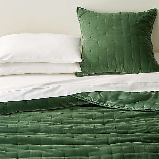 Audra Green Velvet King Quilt