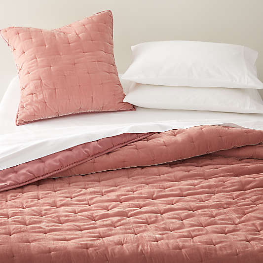 Audra Blush Velvet King Quilt