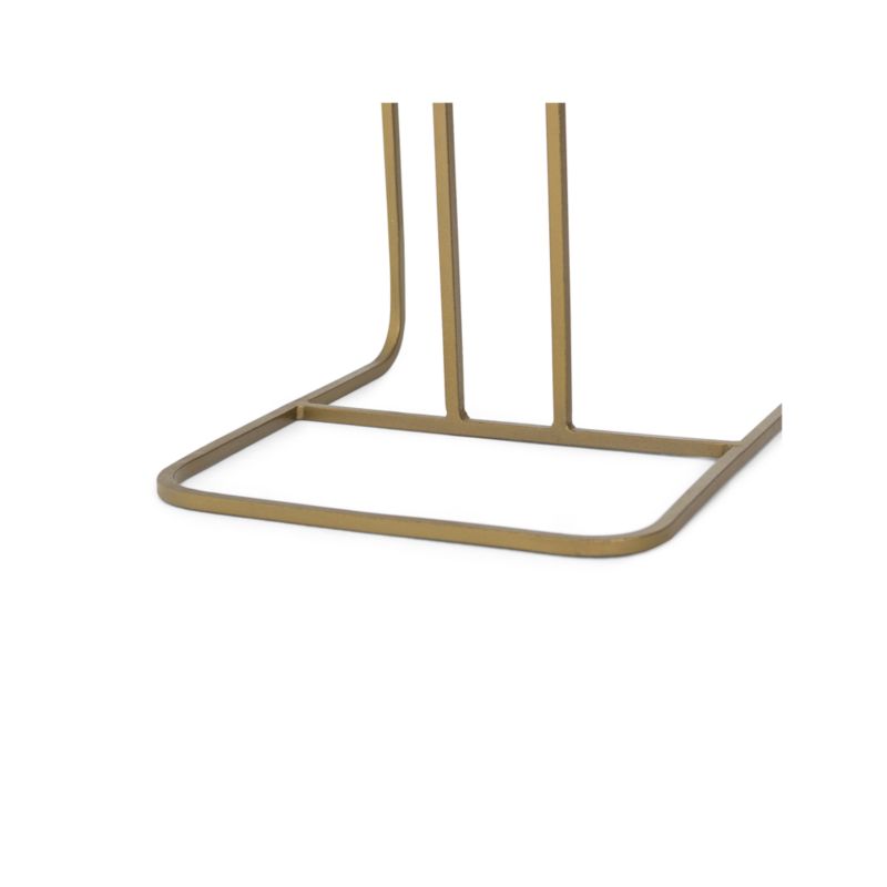 Marlow Polished White Marble and Matte Brass C-Table, 15x19x23 in