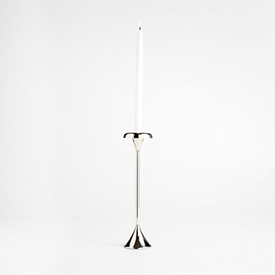 View Aura Small Nickel Cast Brass Taper Candle Holder 12 by Daniel Humm details