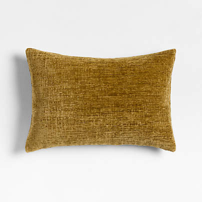 Aurea Chenille 22x15 Yellow Throw Pillow with Feather Insert by Athena Calderone