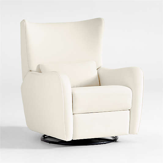 Aurora Cream Nursery Power Recliner Chair with Metal Base