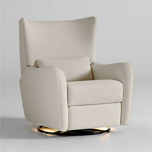 Aurora Cream Nursery Power Recliner Chair with Metal Base